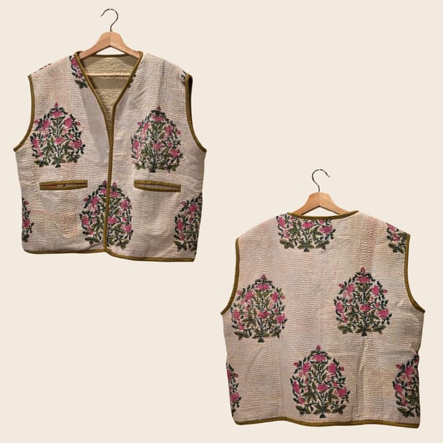 Kantha Jacket - Bunch of Rose Design