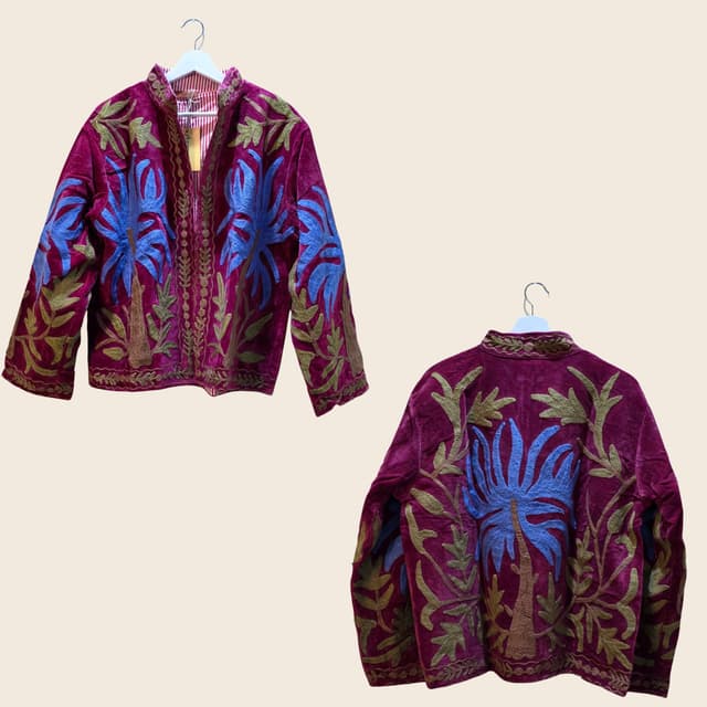 Bohemian Suzani Jacket - Maroon