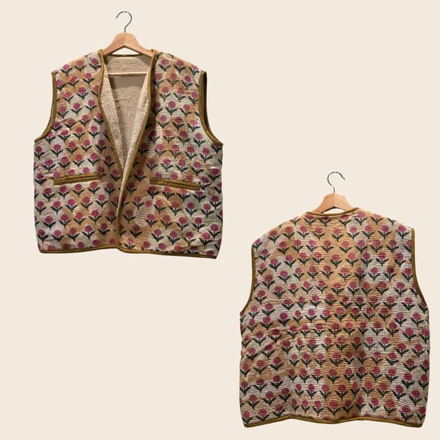 Kantha Jacket with Overall Spread Rose Pattern