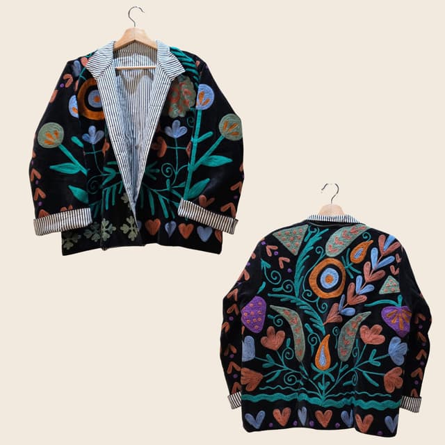 Bohemian Suzani Jacket (Black)