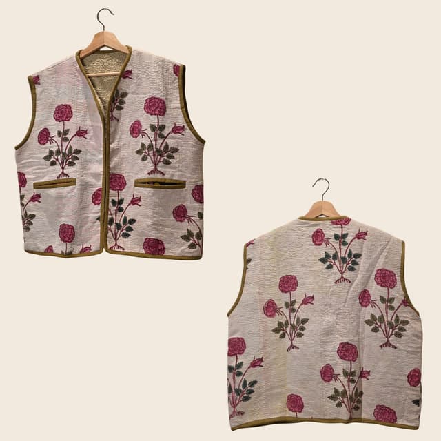 Kantha Jacket - Rose Design